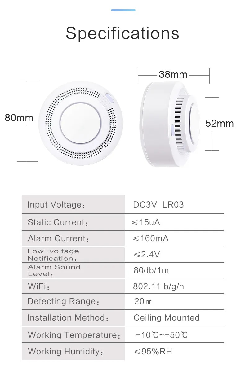 Đầu dò báo cháy có kết nối Wifi