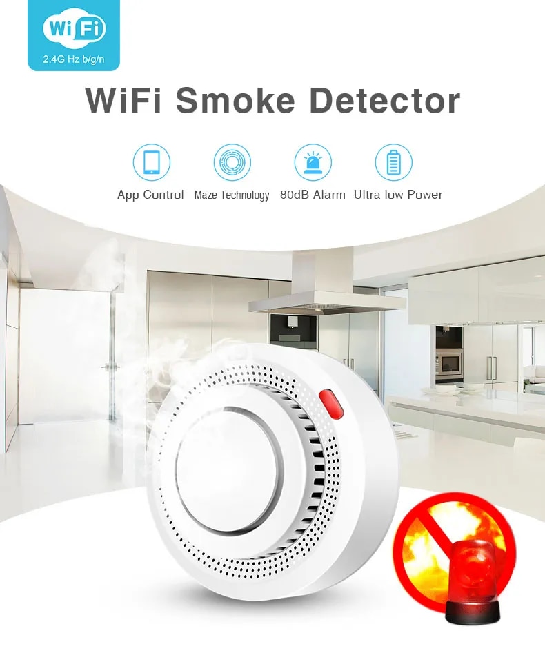 Đầu dò báo cháy có kết nối Wifi